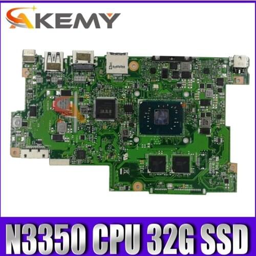 With 4G RAM + 32G SSD N3350 Laptop Motherboard For Asus E203N E203NA Notebook mainboard test OK
