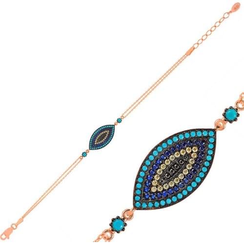 Silver Evil Eye Women Bracelet