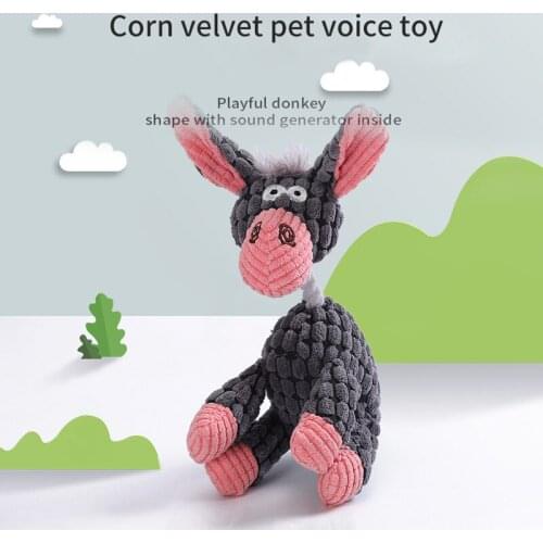 Dog Squeak Toy Molar Training Teddy Interactive Corn Donkey Toy Dog Toys for Small Dogs