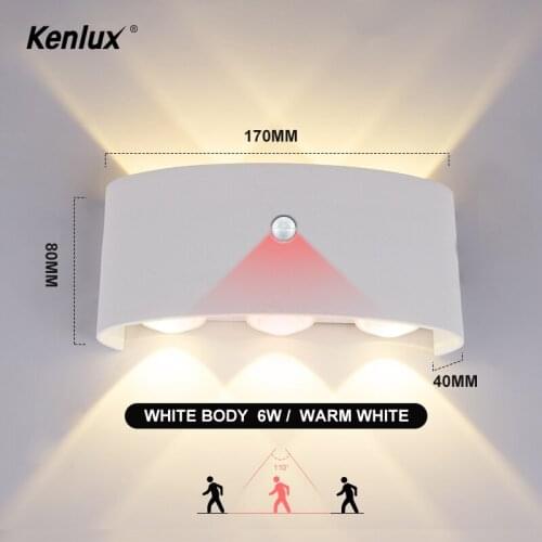 LED Wall Light With Human Body Motion Sensing IP65 Waterproof Outdoor&Indoor Wall Lamp Garden Light Fixture Aluminum Stair Lamp