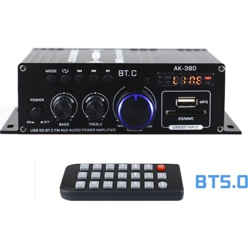 Aluminum AK380 Digital Audio Power Amplifier Portable Sound Amplifier Speaker Amp40W+40W for Home and Car Sound Amplifiers