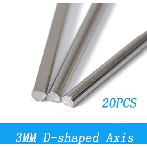 20PCS Stainless Steel 3mm/4mm D-shaped Shaft L 45/50/55/80mm Principal Axis Drive Axles DIY Spare Parts for RC Mini Car/Boat