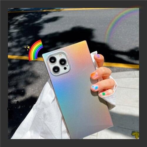 Gorgeous Noble 3D Square Shockproof Soft TPU Phone Case For iPhone 12 11 Pro Max XS Max XR X 7 8 Plus SE Matte laser thick Shell