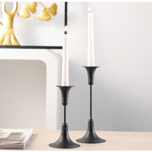 Iron Candle Holder Candlesticks Pillar Candle Dining Room Coffee Bar Home Decorative Tabletop Wedding Party Events Dinner Decor