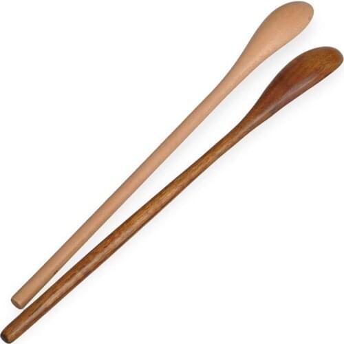 2Pcs/Set Coffee Tea Spoon With Long Handle Wooden Mixing Spoon Flatware Spoon For Home Kitchen Tableware Accessories