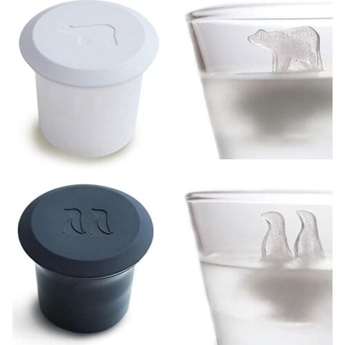 2Pcs Bear Penguin DIY Chocolate Ice Cube Tray Silicone Mold Maker Mould Tool