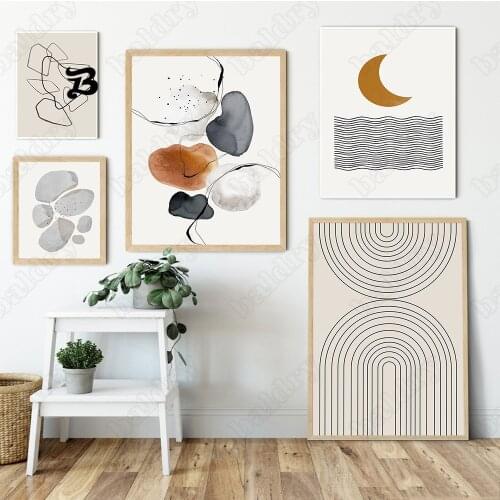 Abstract Geometric Graphic Posters Canvas Painting Modern Nordic Wall Art Posters Prints Wall Pictures for Living Room Decor