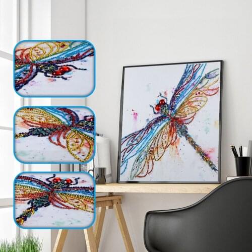 Dragonfly Diamond Painting Special Shaped 5d Partial Drilled Cross Stitch Kits Rhinestone DIY Art Craft Diamond Embroidery Decor