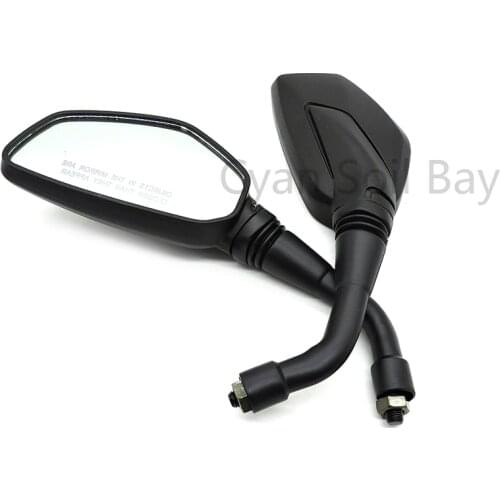 10mm For NS200 Convex mirror Chrome Motorcycle Rearview Mirrors Motorbike Scooter Side Mirrors Black