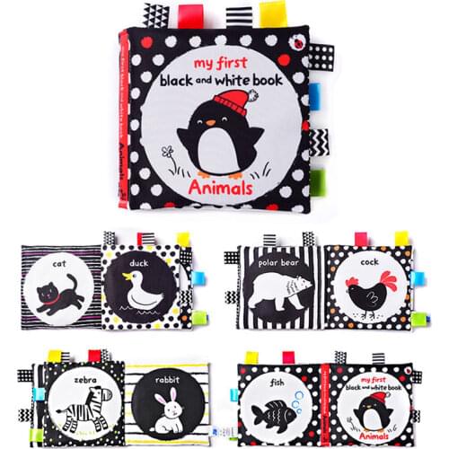 Black And White Early Development Baby Book My First Book Educational Baby Soft Book Baby Toys 0 12 Months Baby Cloth Book