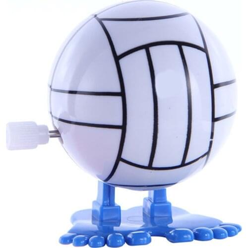 Toddlers Wind-up Ball Toys Jumping Volleyball Stress Toys Rotate The Clockwork Stress Relieve Toy For Kids Gift