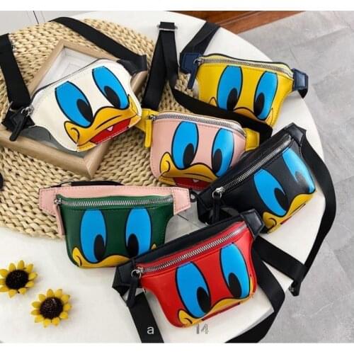 Disneys new Mickey women belt bag Mickey Mouse duck shoulder bag chest bag girls handbag for party school