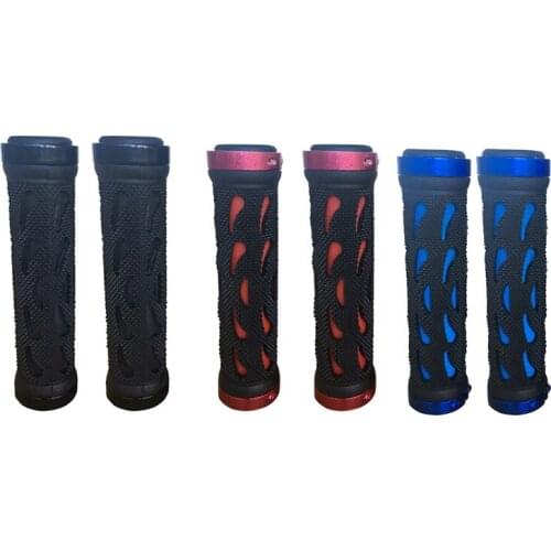 Dual Lock-on Bike Grips Hollow non-slip Bike Handlebar Grips for Mountain Bicycle Handlebars MTB Locking Ends Fixie BMX