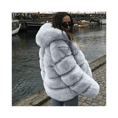 2021 Winter Warm Faux Fur Elegant Coat Long Sleeve Outdoot Streetwear Night Club Party Wear