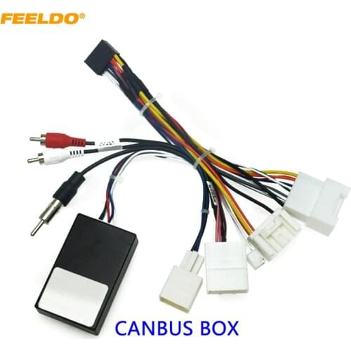 FEELDO Car Stereo Audio 16PIN Android Wiring Harness Power Cable Adapter With Canbus Box For Toyota Tundra/Sequoia/Lexus 330/350