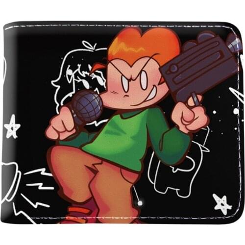 Game Cartoon Friday Night Funkin FNF Wallet Short Purse for Student Whit Coin Pocket Credit Card Holder