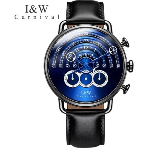 CARNIVAL IW Horloges Mannen Military Sports Top Creative Quartz Stop clock Chronograph Personality Watches Men Sapphire relogio