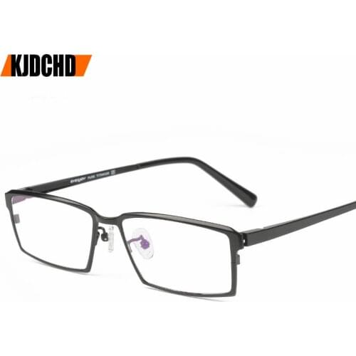 KJDCHD Fashion Men Pure Titanium Eyeglasses Frame Ultra Light-weighted Flexible IP Electronic Plating Metal Material Rim Glasses