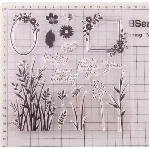 Reunion Flowers Bushes Scrapbooking Card Album Paper Craft Rubber Roller Transparent Silicon Clear Stamp
