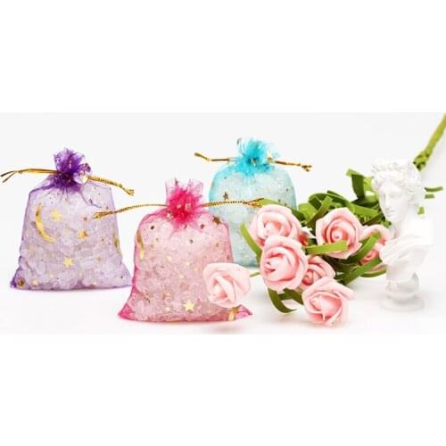 50pcs Gauze Element Drawstring Organza Bags small Pouches Jewelry Package Christmas Wedding Packaging Gift Bag Wedding Favors