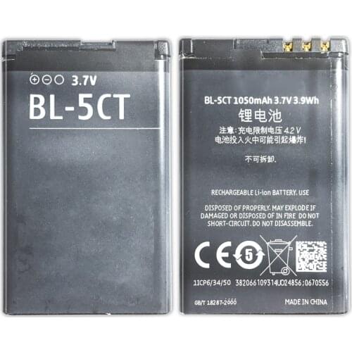 Mobile Phone Battery For Nokia 5220XM Battery 6730 C5-00 C6-01 C3-01 6303C 5220 6730c C5 6303i BL 5CT BL-5CT 1050mAh