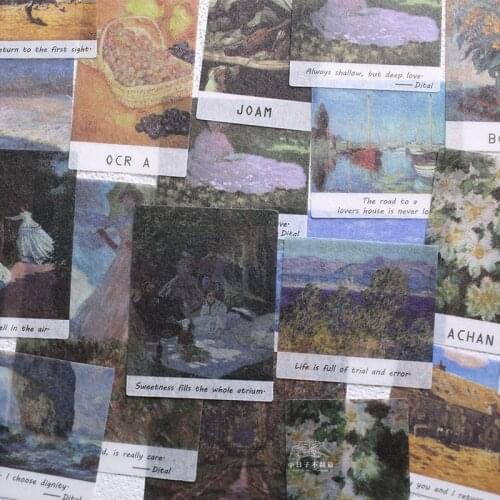 Mr. Paper World famous painting Van Gogh Monet Picasso notebook Techo paper sticker bag diy decorative stickers