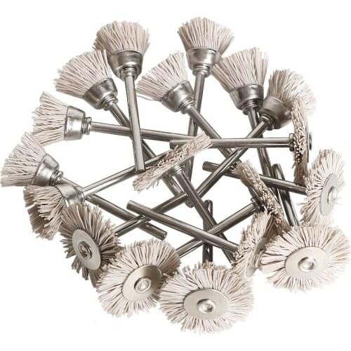 10PC Radial Bristle Kit Abrasive Wire Brush 1/8" 3mm Shank Detail Polishing Wheel for Dremel Rotary Tool Accessories