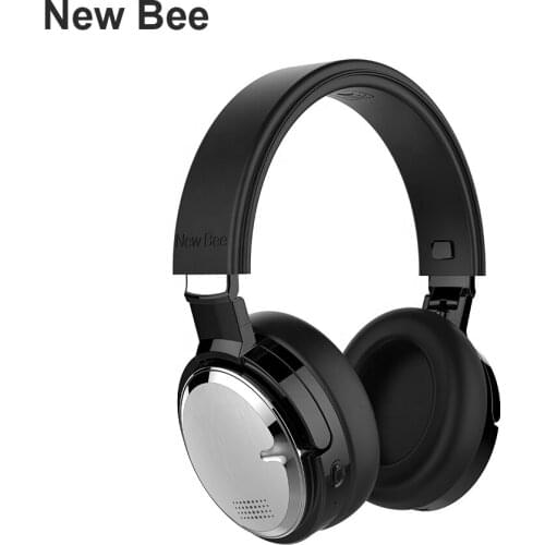 New Bee Wireless charging ANC headband bluetooth headset usb pc headset with mic