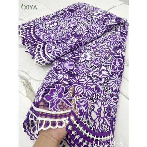 Newest Designs African Lace Fabric High Quality Guipure Cord Lace Fabrics for Sewing Nigerian Water Soluble Lace Fabric NI5539