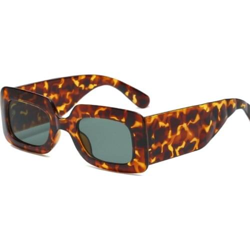 2021 New Fashion Beige Square Sunglasses Women Men Vintage Thick Frame Sun Glasses Ladies Wide Legs Eyewear Zonnebril Dames