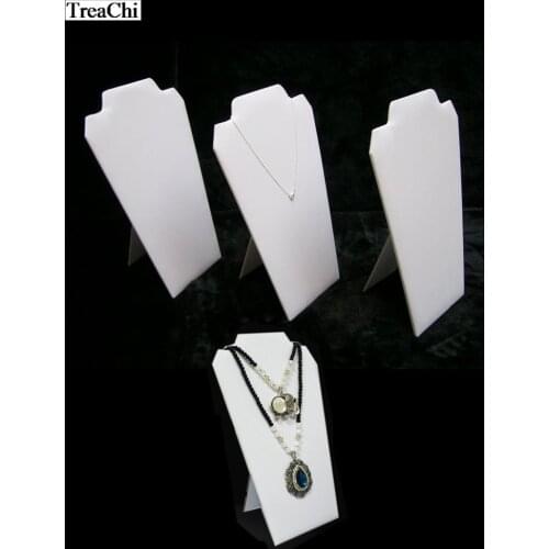 Wholesale 20*32cm Black white PU Large Pendant Chain Jewelry Display Organizer Rack Necklace Showcase Storage Collar Stand
