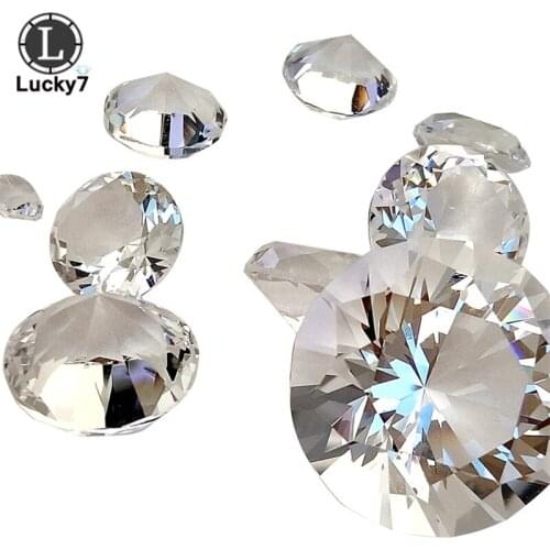 Wholesale 80mm Acrylic K9 Rhinestone Artificial Diamond Jewelry Naked Diamond Naked Gem Transparent Glass Crystal Gemstone