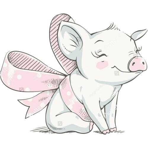 Bow Gift Pig Girl Metal Cutting Dies Lovely Animals Doll Stencil For DIY Craft Scrapbooking Cards Decorative