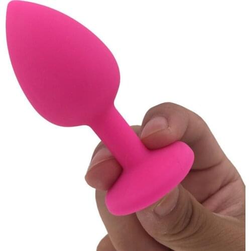 Small Medium Large Silicone Butt Plug with Crystal Jewelry Smooth Touch Anal No Vibration Sex Toys for Woman Men Gay