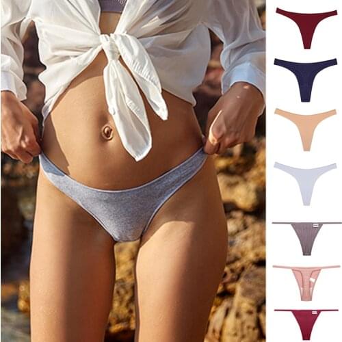 FINETOO Sexy Low-Rise Thongs for Women Female Cotton Panties Ladies Comfortable T-Back G-String Girl M-XL Intimates Lingerie New
