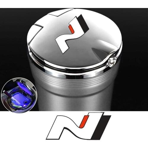 Creativity Car Cover ashtray For Hyundai N Performance N Car accessories With Led Lights car ashtray Creative cigarette dustbin