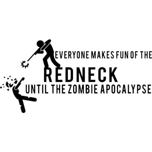 Funny Redneck Zombie Apocalypse Walkers Vinyl Car Sticker Bumper Body Decor Decals Art Pattern Waterproof Removable Car L278