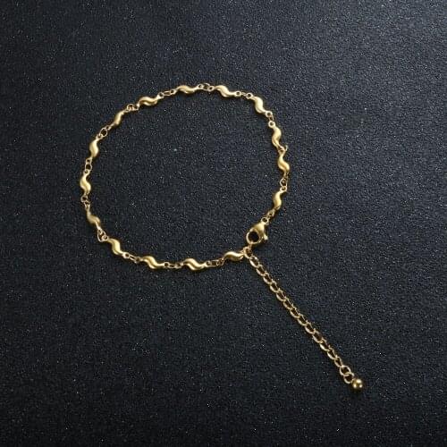 Stainless Steel Fashion S-Shaped Anklet For Women Adjustable Anklets Bracelets On Leg Foot Summer Beach Jewelry Gift