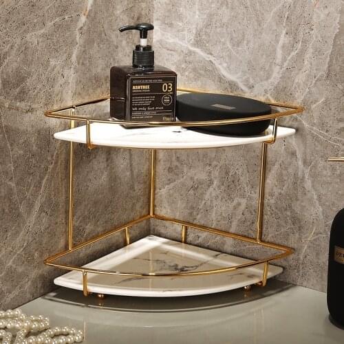 2 Layer bathroom storage rack for cosmetic hand washing supplies table counter storage corner storage rack