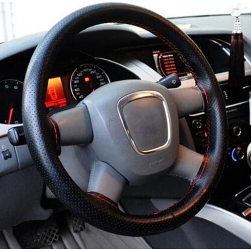 38cm Diameter Car Steering Wheel Covers for Car Styling Decoration Automobiles Anti-slip PU Leather Protector Auto Accessories
