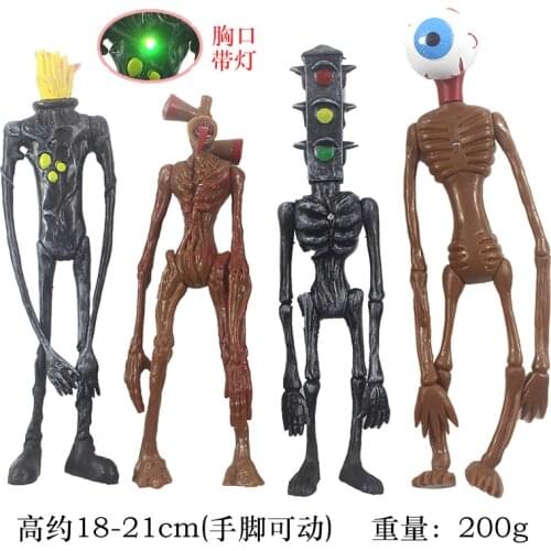 4pcs/set 20cm Siren Head Action Figure Toys Sirenhead with Light Movable joints SCP Toys For Children Toy Gift