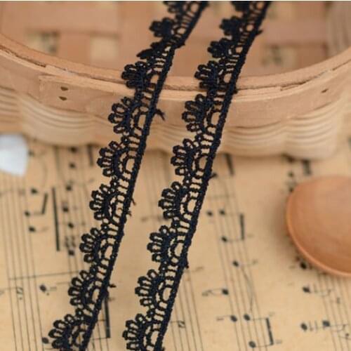 5 Meters/lot Width 1.1cm Black Water Soluble Lace Trim Ribbon Guipure Trimming Lace Fabric DIY Clothing Sewing Accessories
