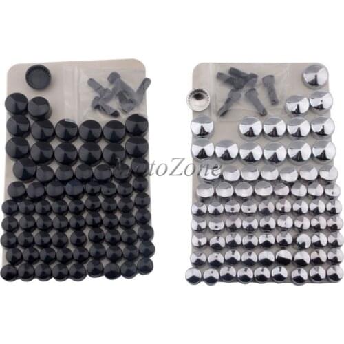 Motorcycle Accessories Bolt Toppers Caps Chrome Black Bike Frame Bolt Toppers Cover Kit Compatibility For 2007&UP Harley FLT FLH