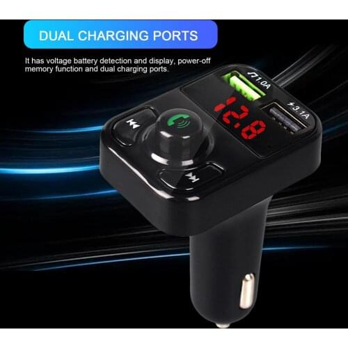 Bluetooth FM Transmitter TF 32G U Disk Music Play Car Mp3 Player Accessory Dual USB Mobile Phone Charger FM Radio Audio Receiver