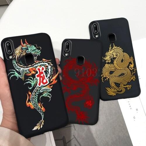 Dragon Phone Case For Vivo Y11 2019 Y12 Y15 Y17 Black Series Cool Style Back Cover For vivo Y17 V1902 vivo Y12 VIVO Y15 Y 11