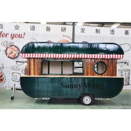 Colorful classical food cart mobile vending cart snack food vending truck with customized