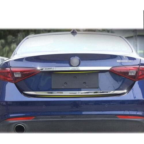 For 2017 Alfa Romeo Giulia Sedan Car Tail Rear Trunk Trim Protector Chrome ABS Shiny