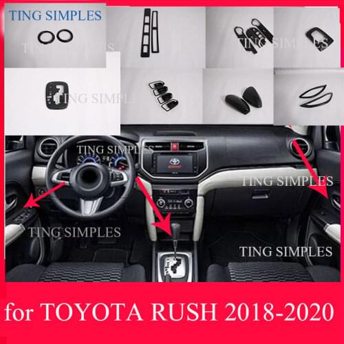 For Toyota Rush 2018 2019 2020 Carbon Fiber Gear panel, door bowl sticker Car Side Front Air Conditioning Trim Stickers Styling
