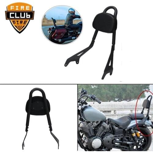 For Yamaha Star Bolt 950 XV950 XVS950 2014-2017 Black Motorcycle Backrest Rear Passenger Sissy Bar Bracket w/ Cushion Pad