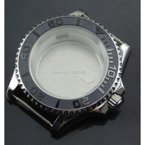 40mm Sapphire glass polish steel bi-directional watch case (1xcase +1xbezel )fit ETA 2836 Mingzhu 2813 DG movement watch P507